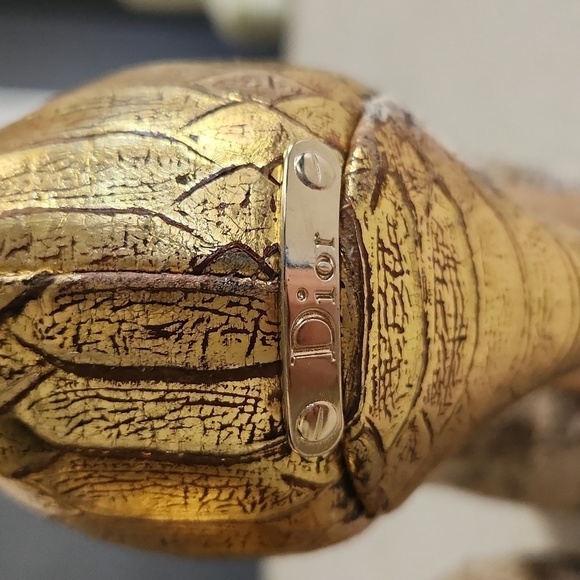 Christian Dior peeptoe gold python platform pumps.  VGUC - Picture 6 of 6